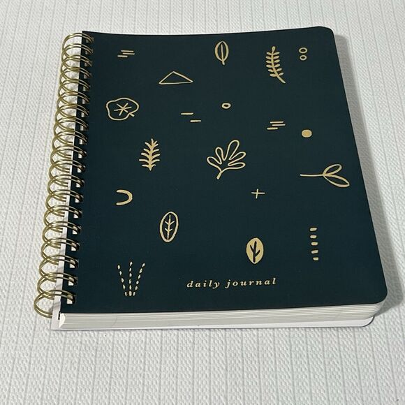 Fringe LEAF Hardcover Spiral Notebook Daily Journal 192 Pages Green Gold Lined - Picture 15 of 16